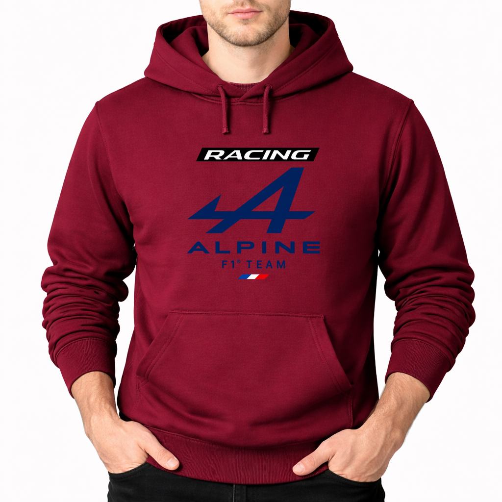 Men's Alpine F1 Team Pullover Hoodie - Burgundy