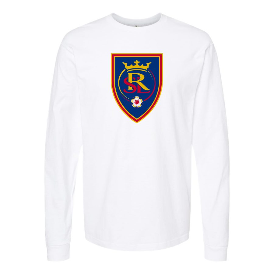Men's Real Salt Lake Soccer Long sleeves Cotton Blend T-Shirt - White