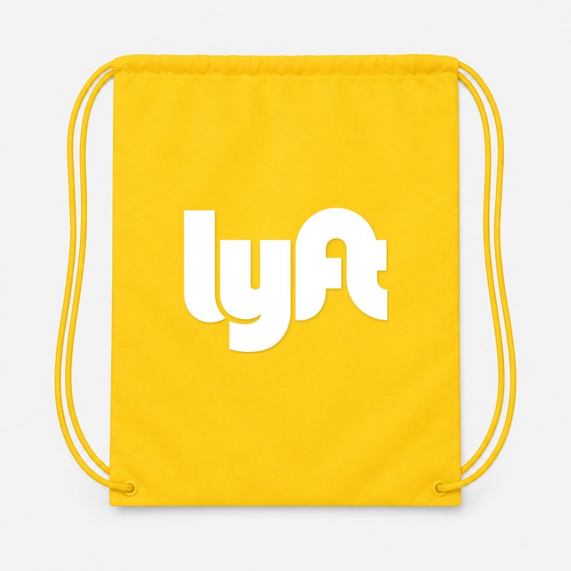 Lyft White Drawstring Bag - Yellow