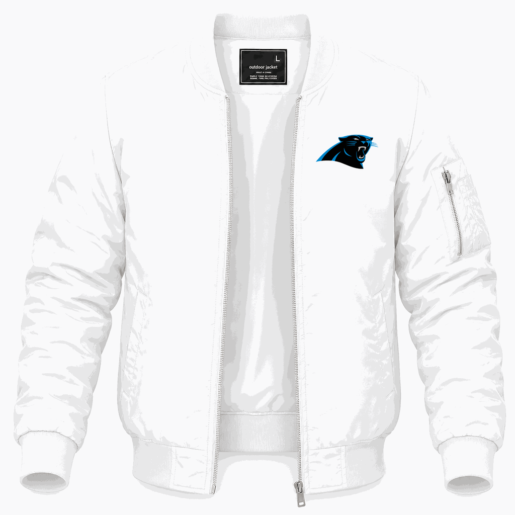 Men's Carolina Panthers Lightweight Bomber Jacket - White
