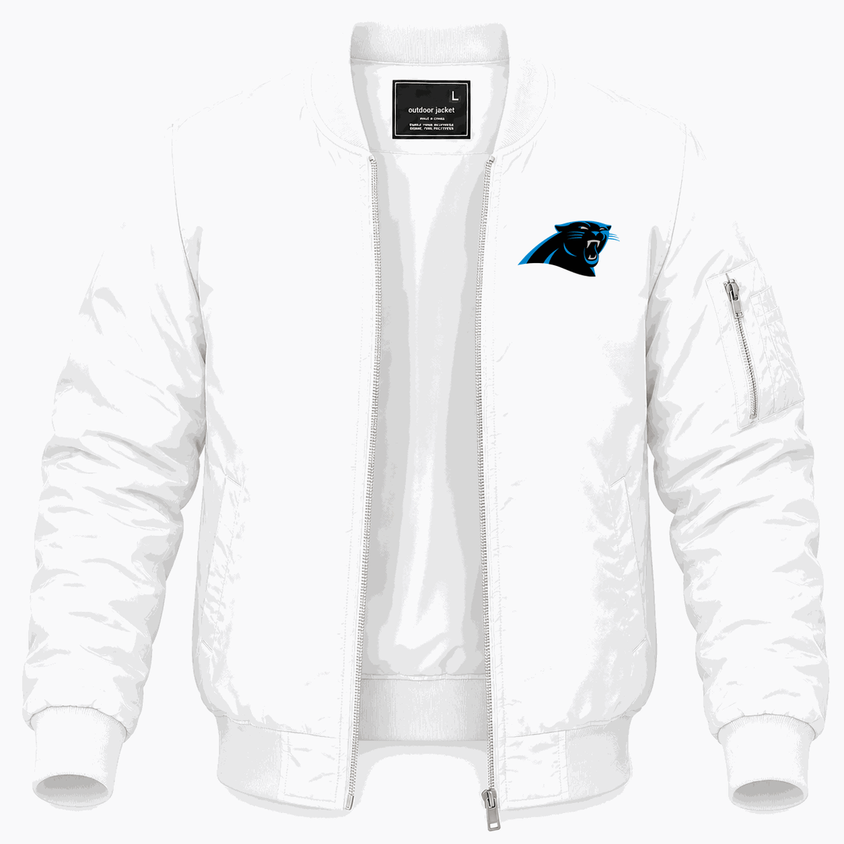 Men's Carolina Panthers Lightweight Bomber Jacket - White