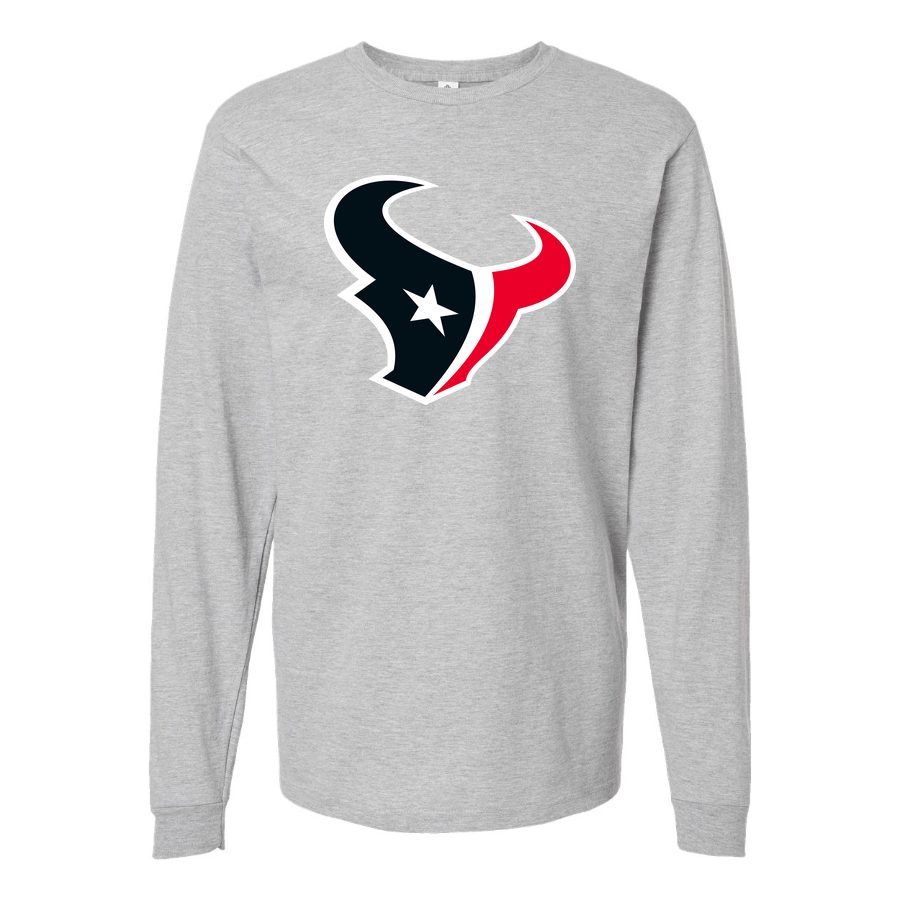 Men's Houston Texans Long sleeves Cotton Blend T-Shirt - Gray
