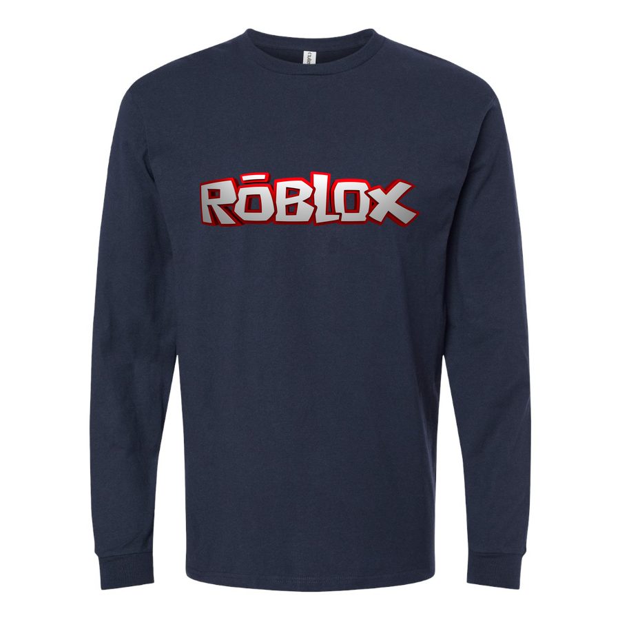 Men's Roblox-Logo Long sleeves Cotton Blend T-Shirt - Navy