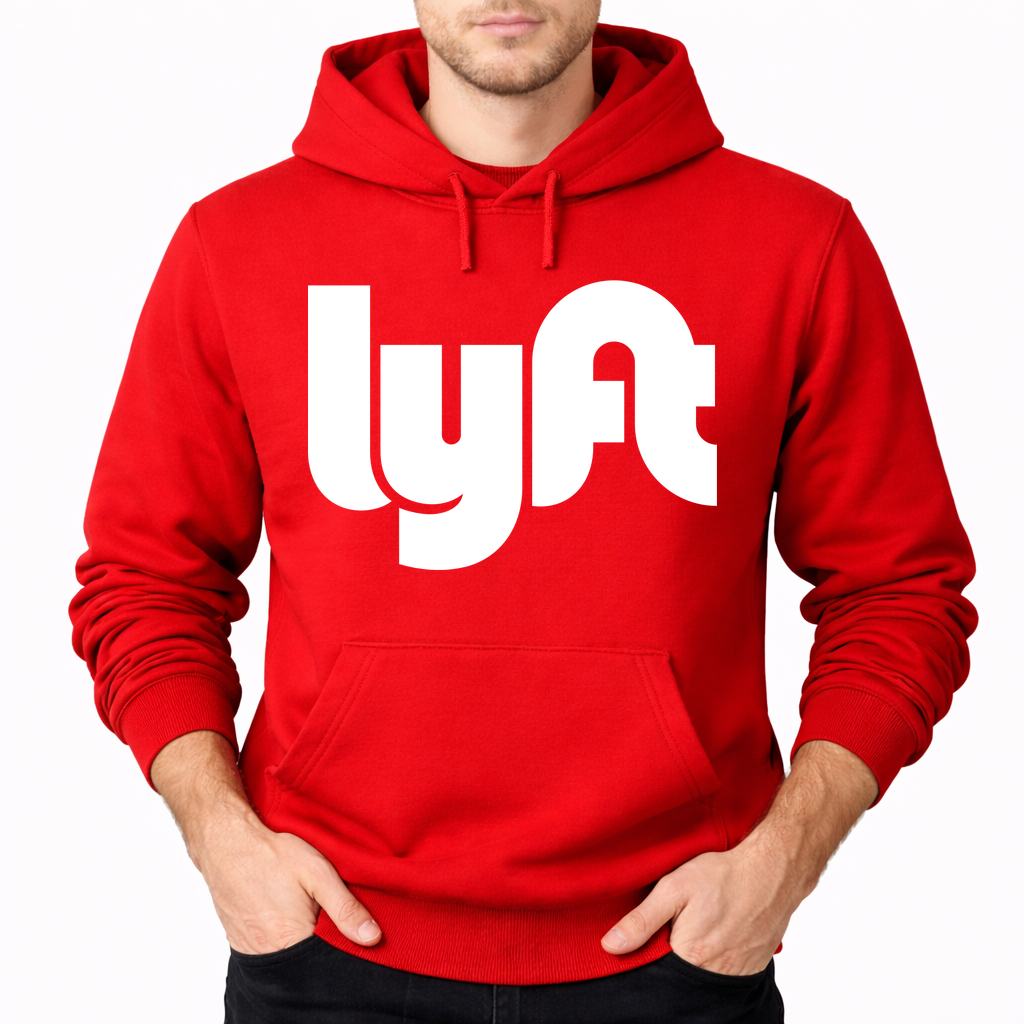 Men's Lyft White Pullover Hoodie - Red