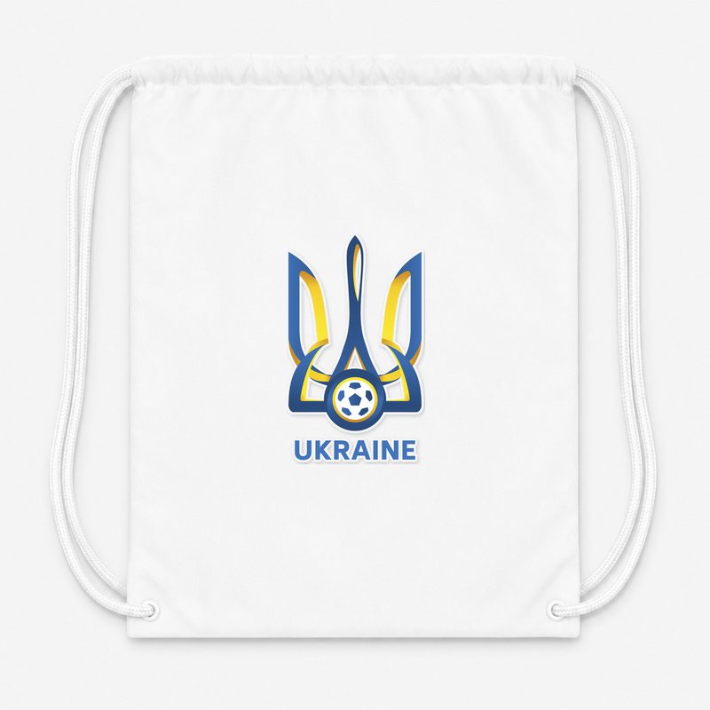 Ukraine National Football Soccer Team Drawstring Bag - White