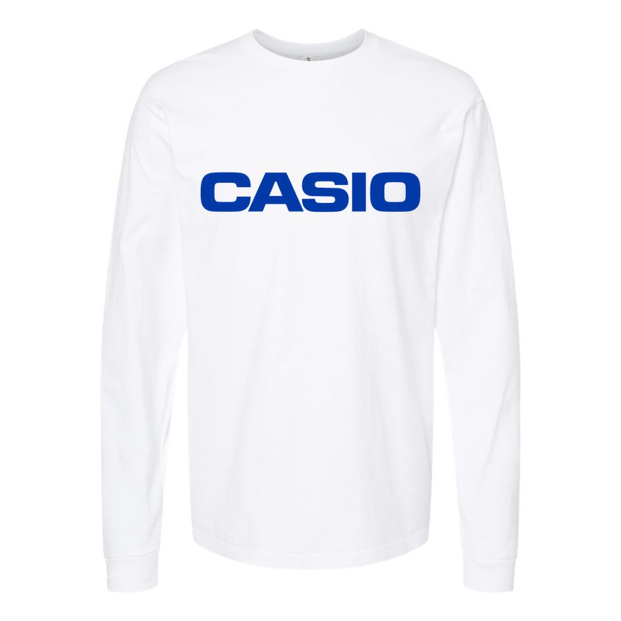 Men's Casio Long sleeves Cotton Blend T-Shirt - White