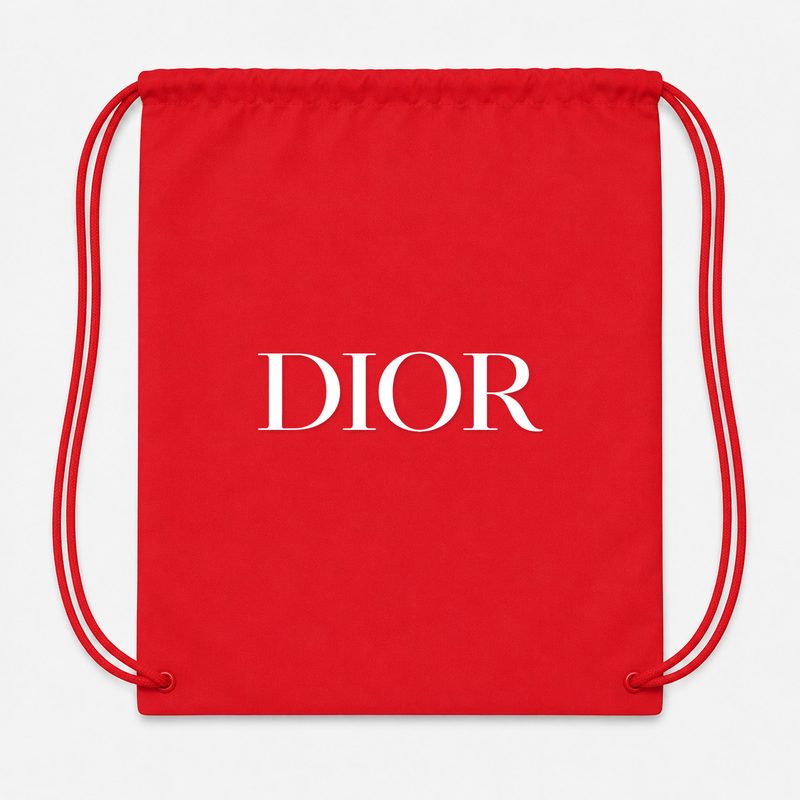 Dior White Drawstring Bag - Red