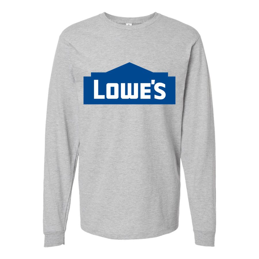 Men's Lowes-logo-500x281-min Long sleeves Cotton Blend T-Shirt - Gray