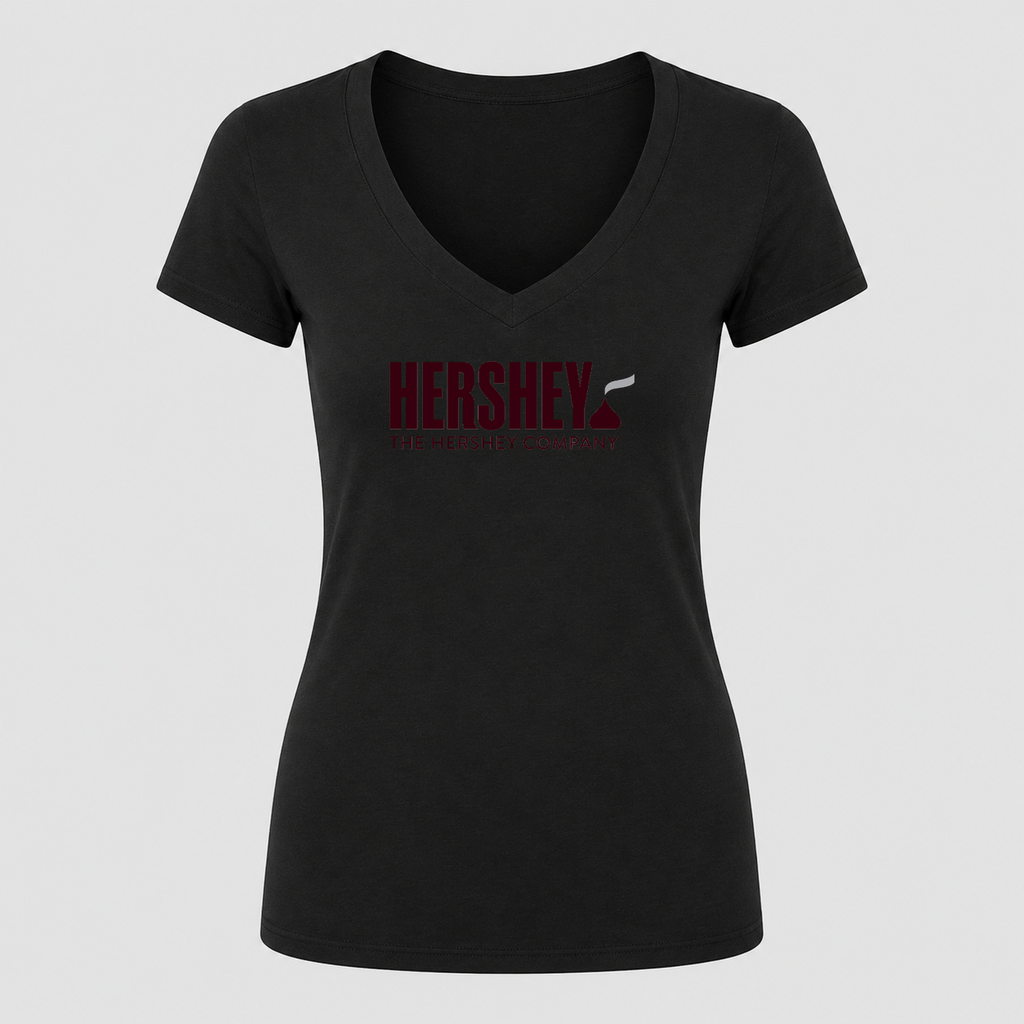 Women's Hershey V Neck T-Shirt in black