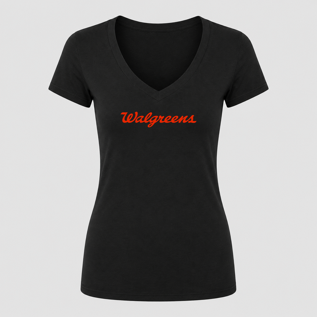 Women's Walgreens V Neck T-Shirt in black