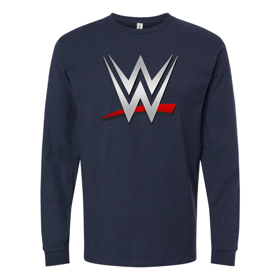 Men's WWE Wrestling Long sleeves Cotton Blend T-Shirt - Navy