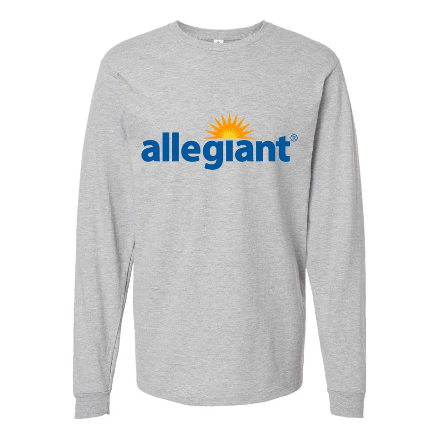 Men's Allegiant Air Long sleeves Cotton Blend T-Shirt - Gray
