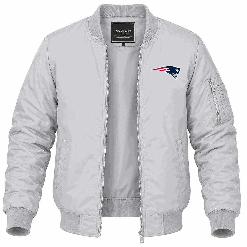 Men's New England Patriots Lightweight Bomber Jacket - Gray