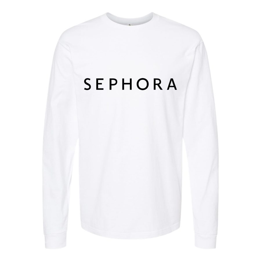 Men's Sephora-Logo-1536x864 Long sleeves Cotton Blend T-Shirt - White