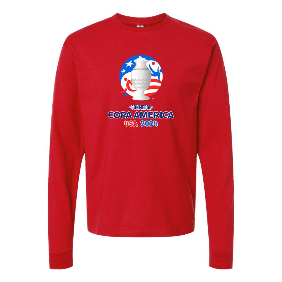 Men's Copa América 2024 logo Long sleeves Cotton Blend T-Shirt - Red