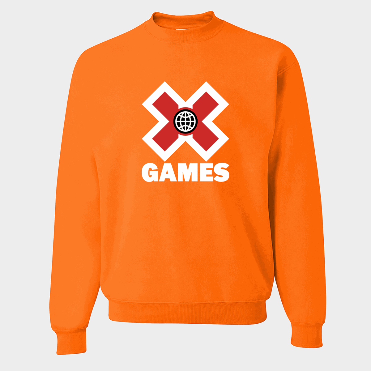 Men's X Games White Logo Crewneck Sweatshirt - Orange