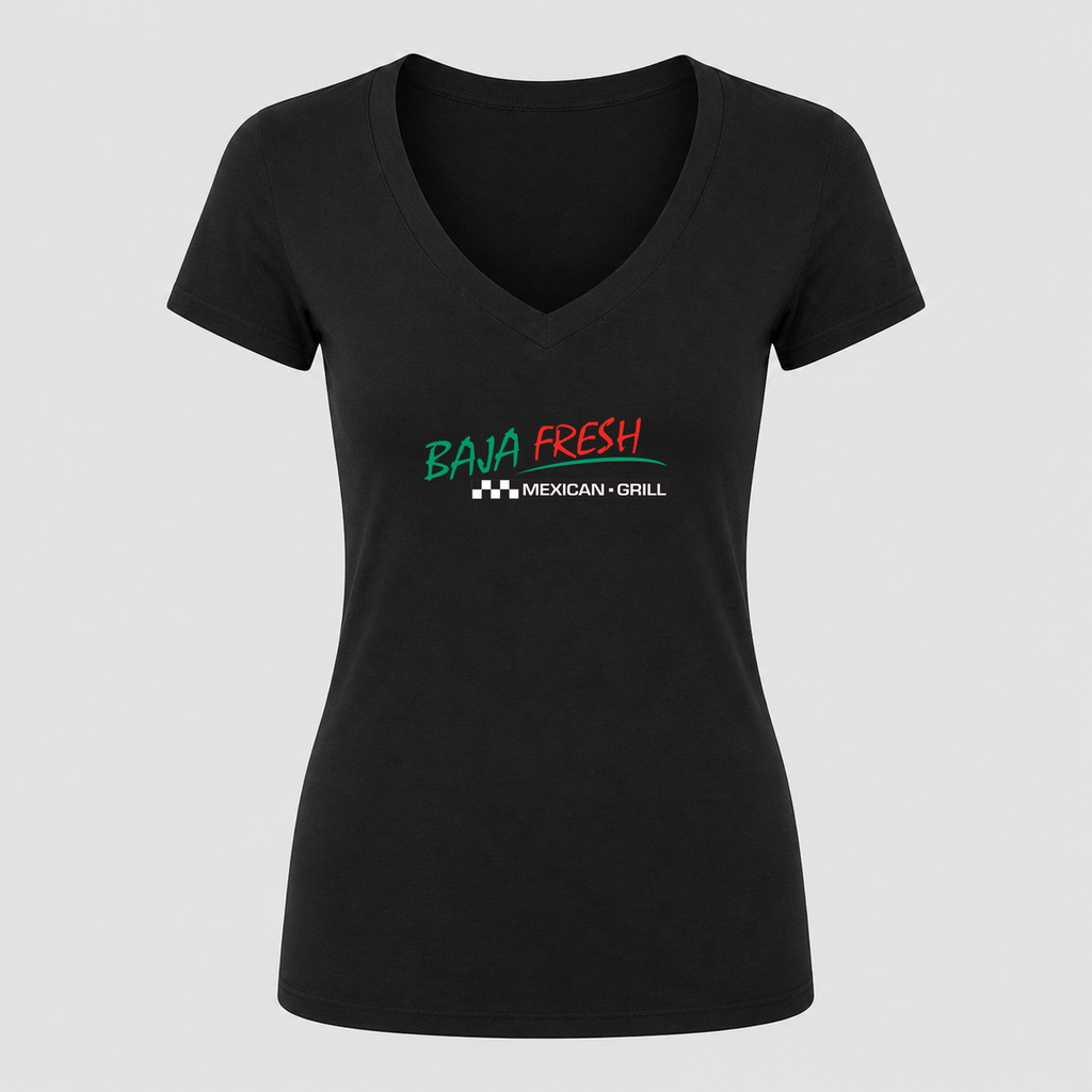 Women's Baja Fresh V Neck T-Shirt in black