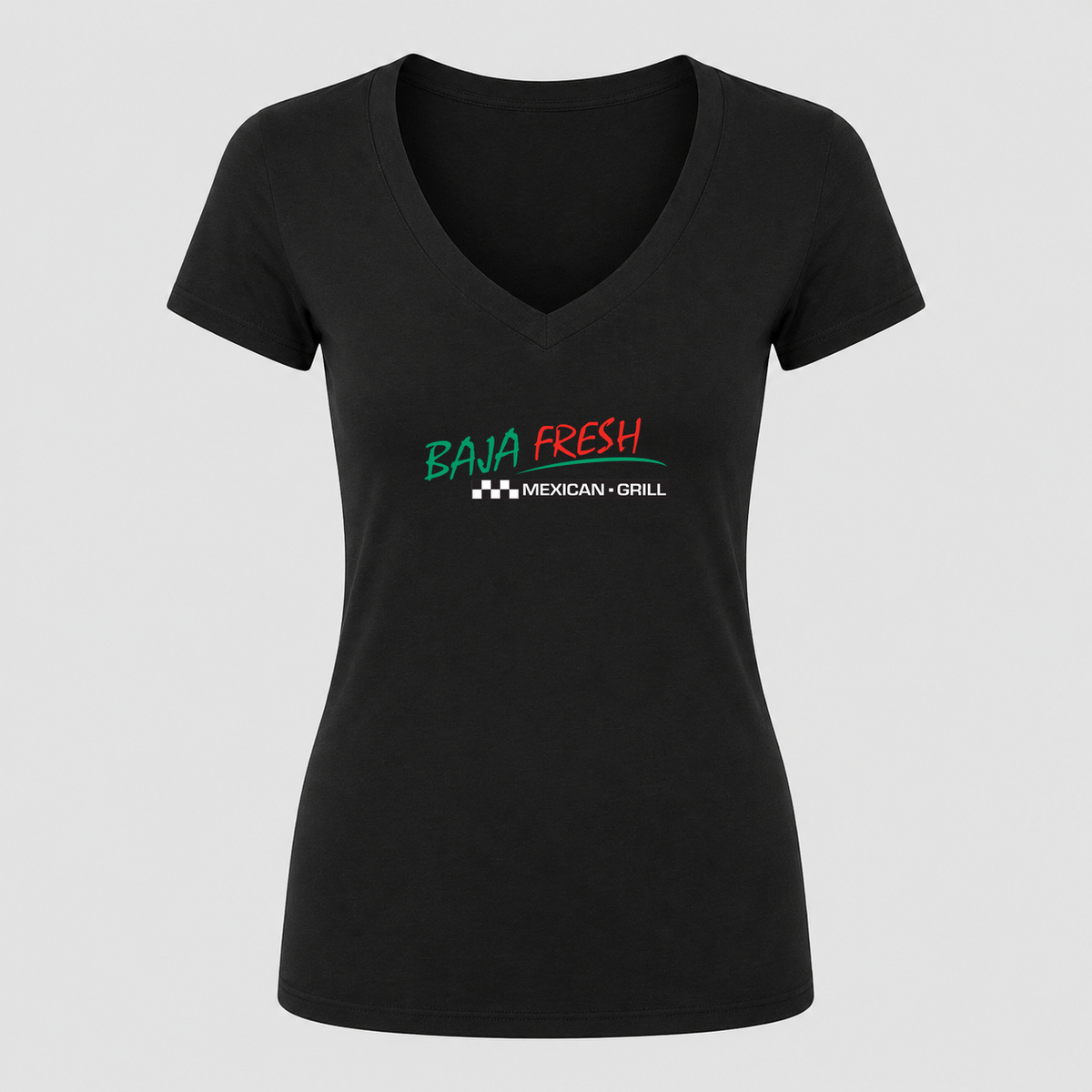 Women's Baja Fresh V Neck T-Shirt in black