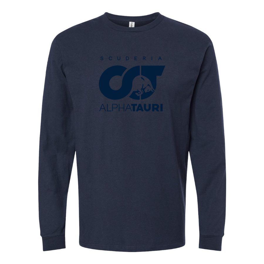 Men's Scuderia AlphaTauri Long sleeves Cotton Blend T-Shirt - Navy