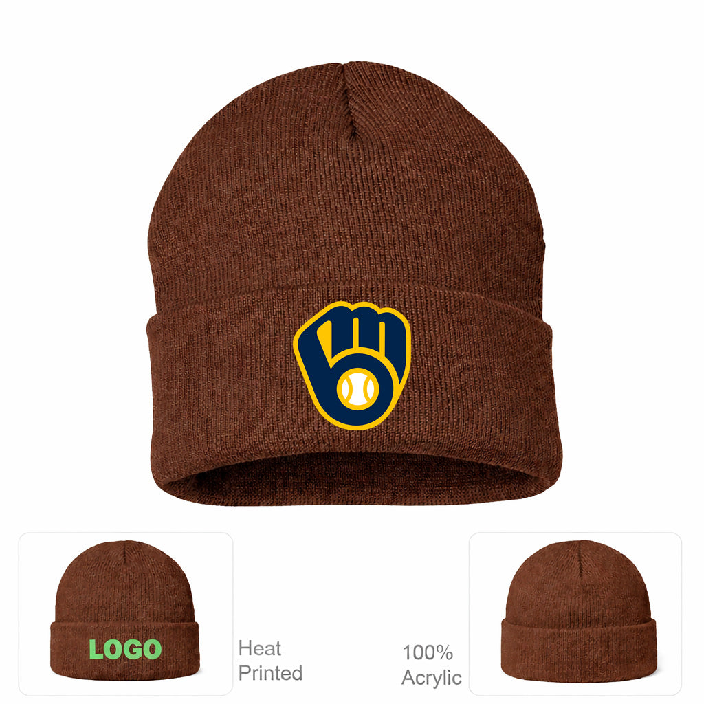 MLB Milwaukee Brewers Beanie Hat - Brown