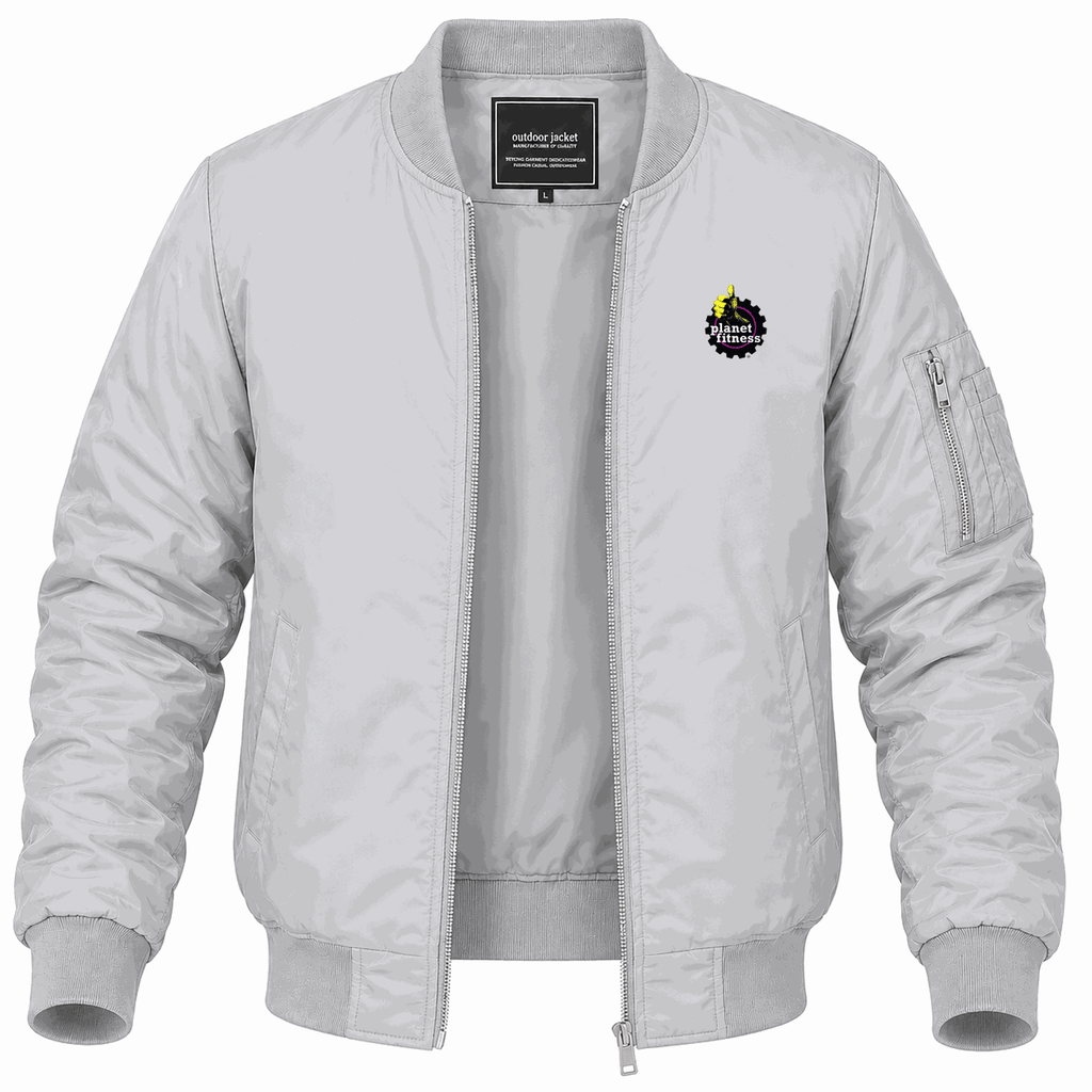 Men's Planet Fitness Lightweight Bomber Jacket - Gray