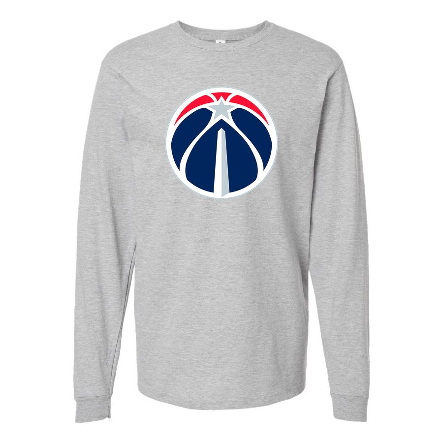 Men's Washington Wizards Long sleeves Cotton Blend T-Shirt - Gray
