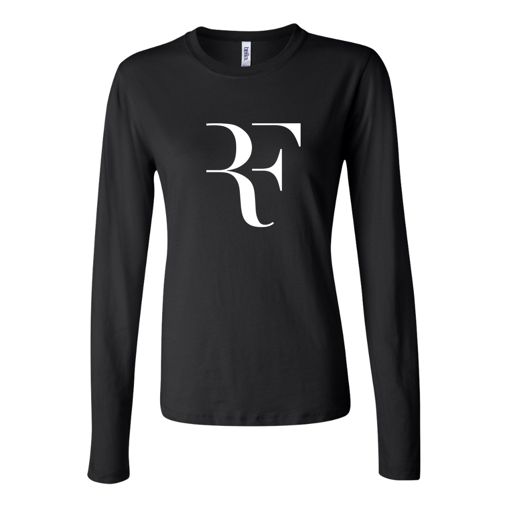 Women's Roger Federer logo white Long Sleeve T-Shirt - Black