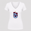 Women's Trabzonspor Soccer V Neck T-Shirt in white