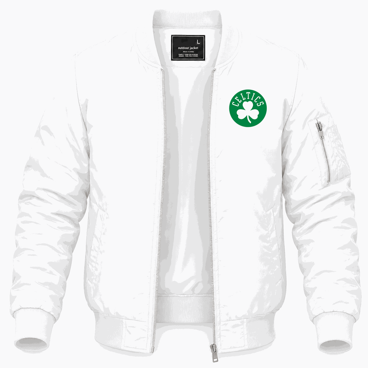 Men's Boston Celtics Lightweight Bomber Jacket - White