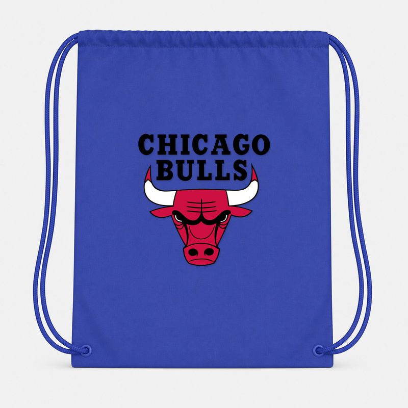Chicago Bulls Black Drawstring Bag - Blue
