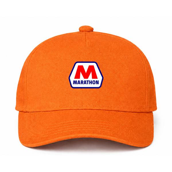 Marathon Logo Orange Dad Baseball Cap Hat