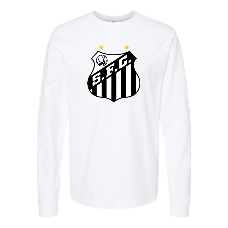 Men's Santos FC Long sleeves Cotton Blend T-Shirt - White
