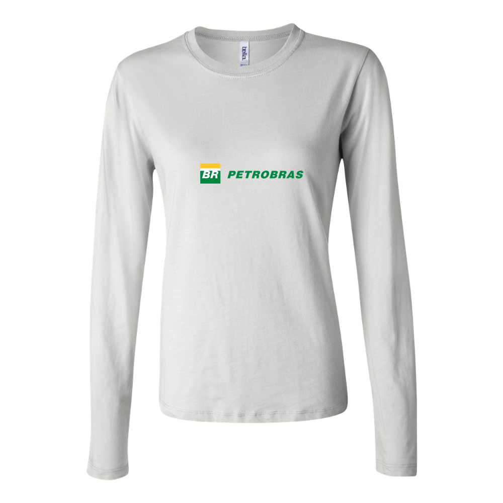 Women's Petrobras Logo 1536x864 Long Sleeve T-Shirt - White