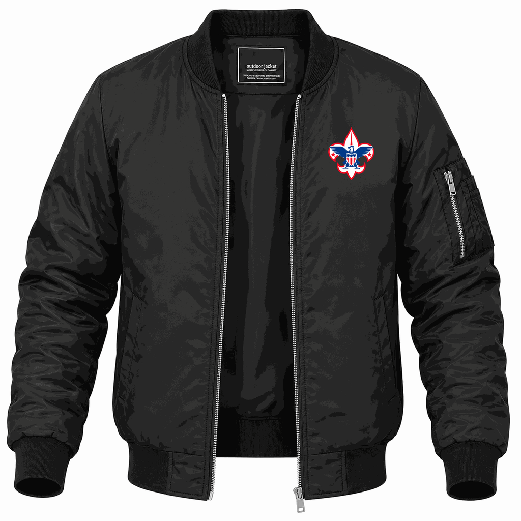 Men's Boy Scouts Lightweight Bomber Jacket - Black