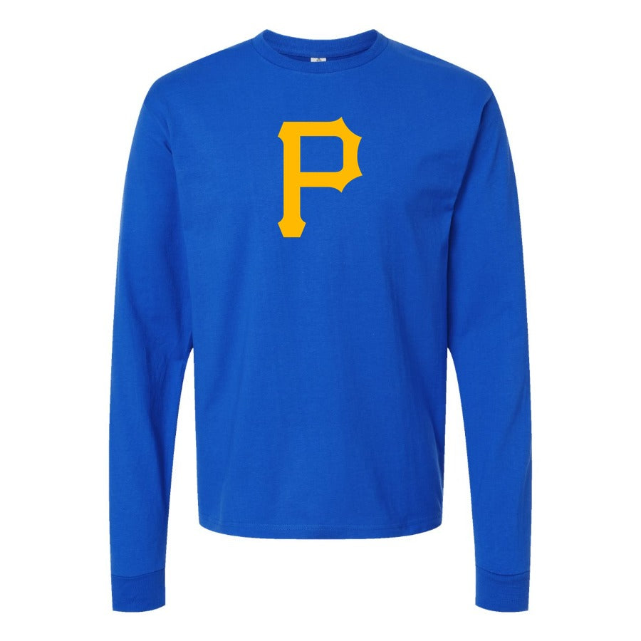 Men's Pittsburgh Pirates Long sleeves Cotton Blend T-Shirt - Blue