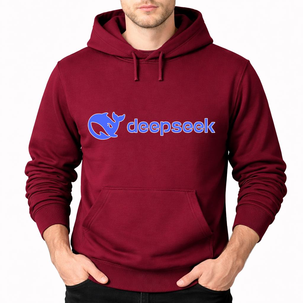 Men's Deepseek Pullover Hoodie - Burgundy