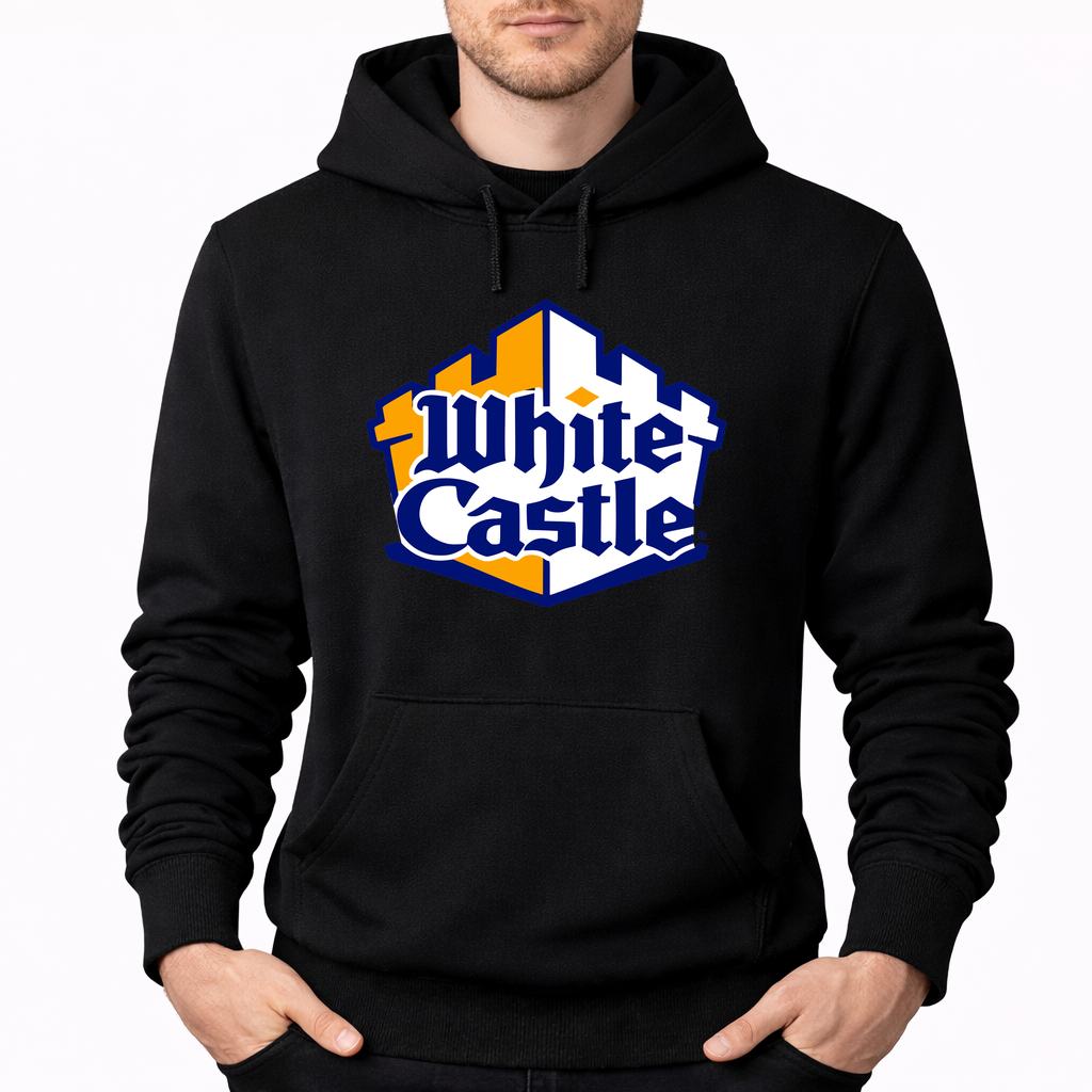 Men's White Castle Pullover Hoodie - Black