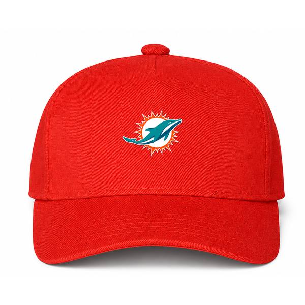 Miami Dolphins NFL Logo Red Dad Baseball Cap Hat