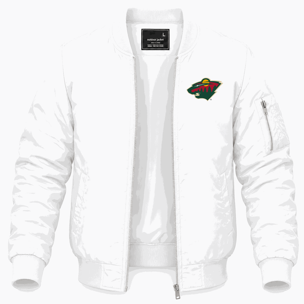 Men's Minnesota Wild Lightweight Bomber Jacket - White