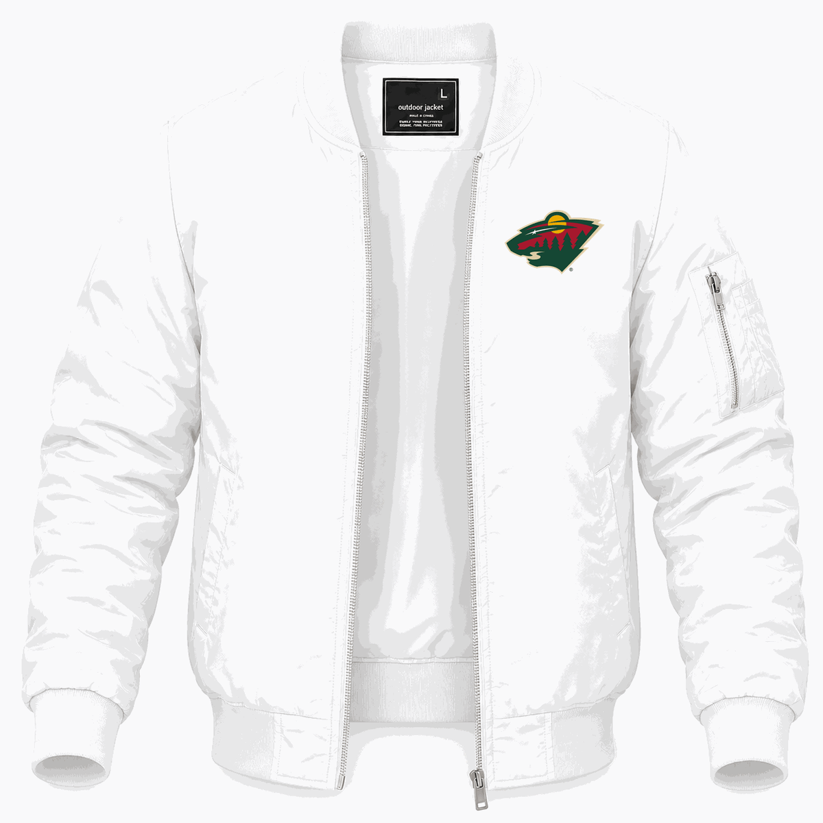 Men's Minnesota Wild Lightweight Bomber Jacket - White
