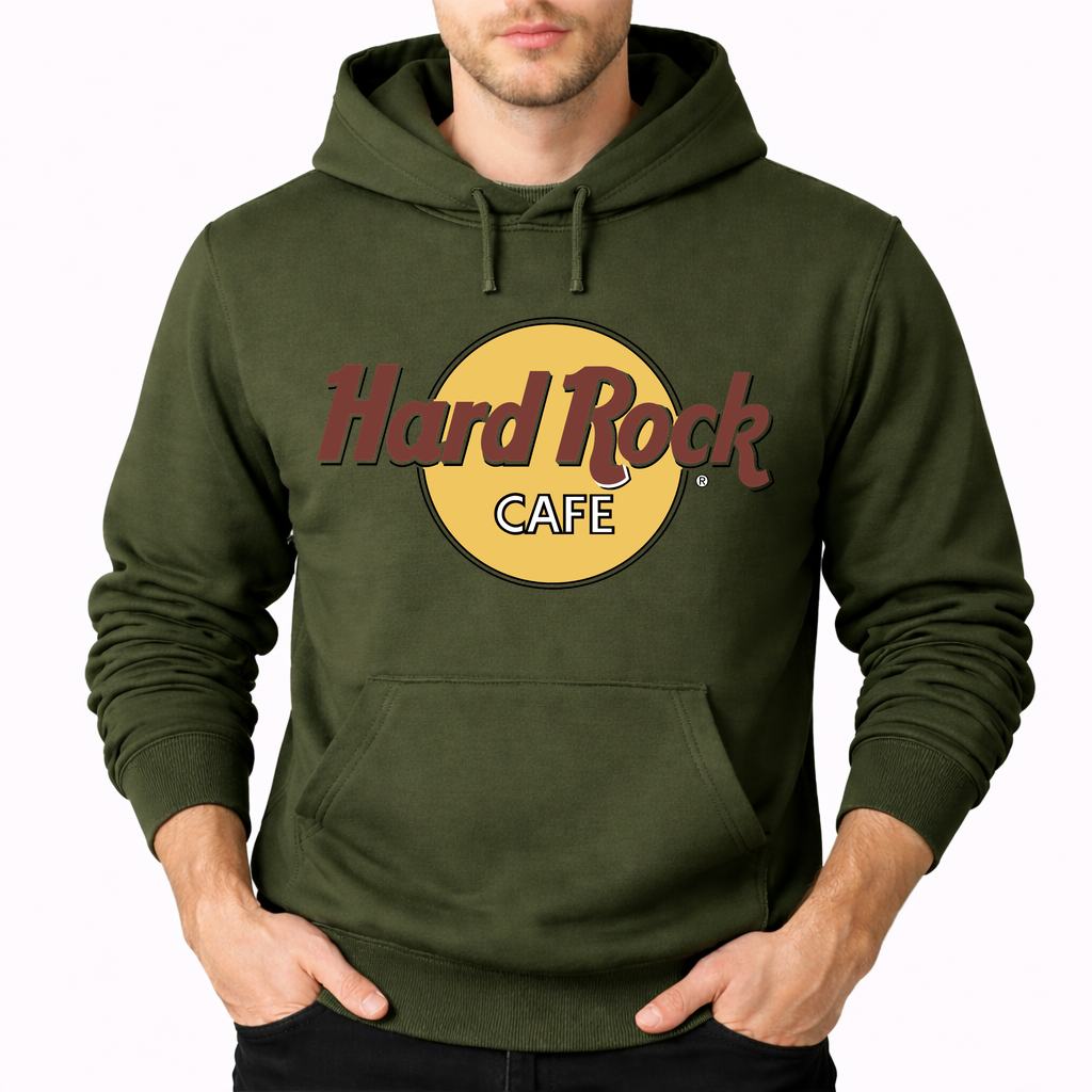Men's Hard Rock Cafe Pullover Hoodie - Army Green