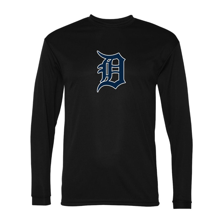 Men's Detroit Tigers Polyester Long Sleeve T-Shirt - Black