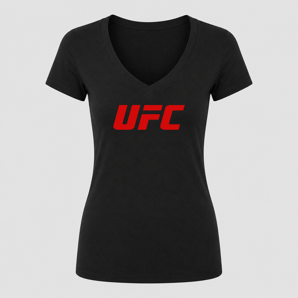 Women's UFC V Neck T-Shirt in black
