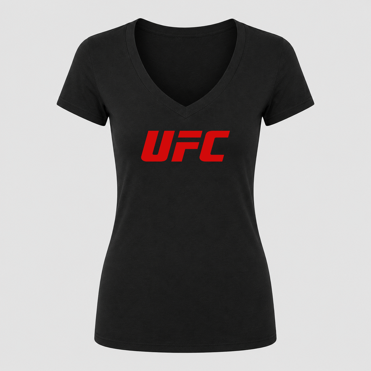Women's UFC V Neck T-Shirt in black