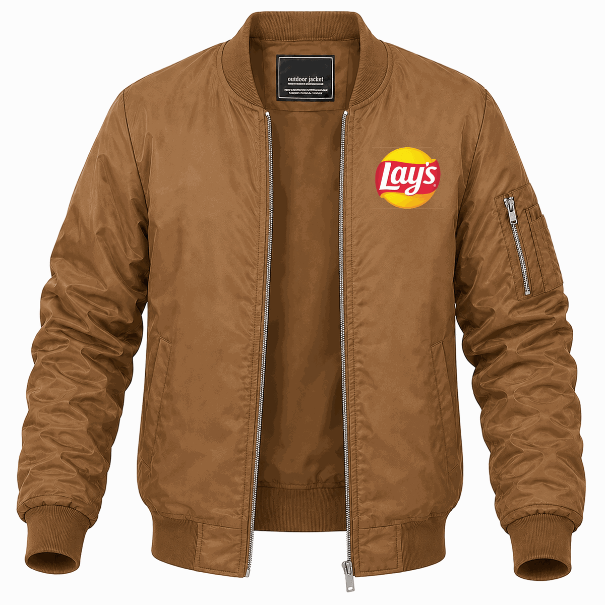 Men's Lays Lightweight Bomber Jacket - Brown