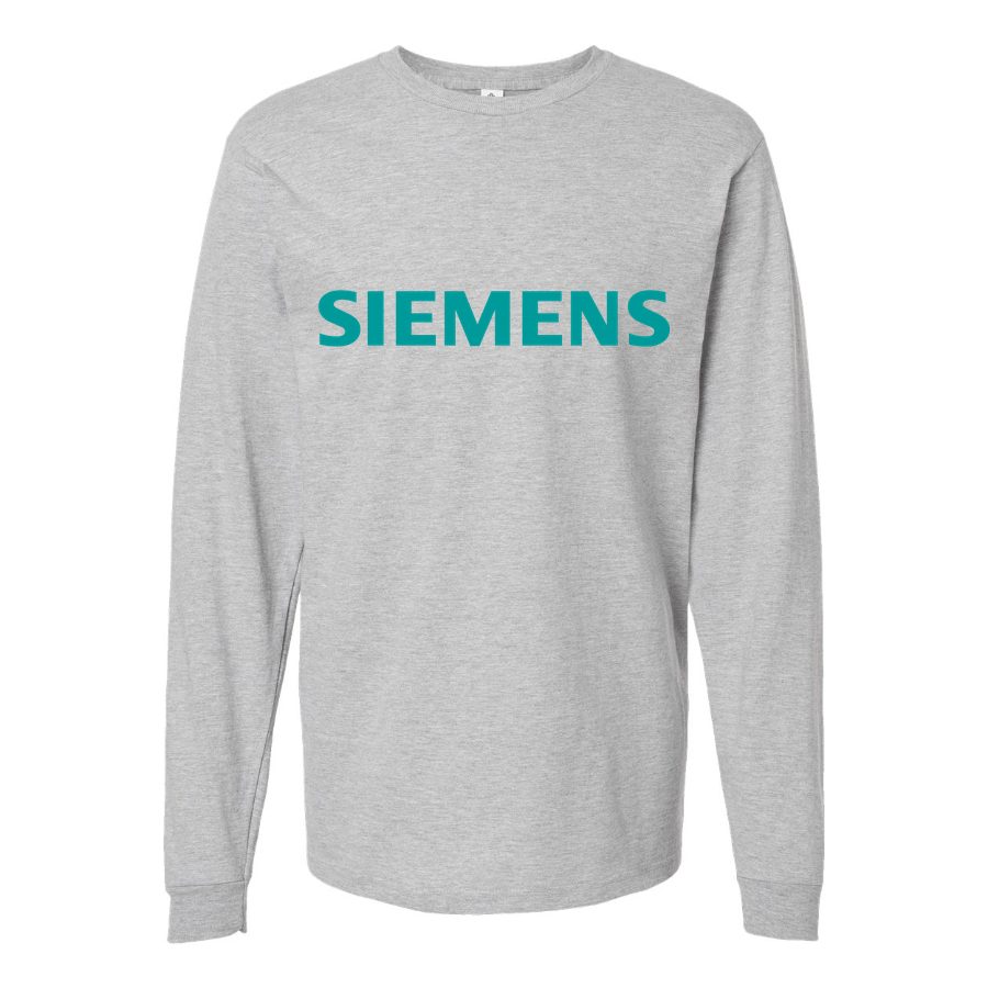 Men's Siemens-logo-500x281-min Long sleeves Cotton Blend T-Shirt - Gray