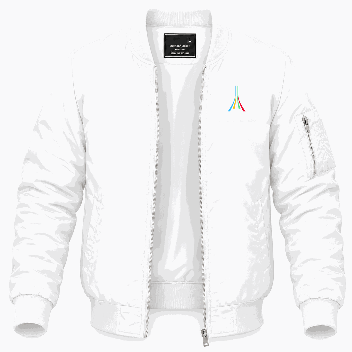 Men's Paris 2024 Olympics logo white Lightweight Bomber Jacket - White