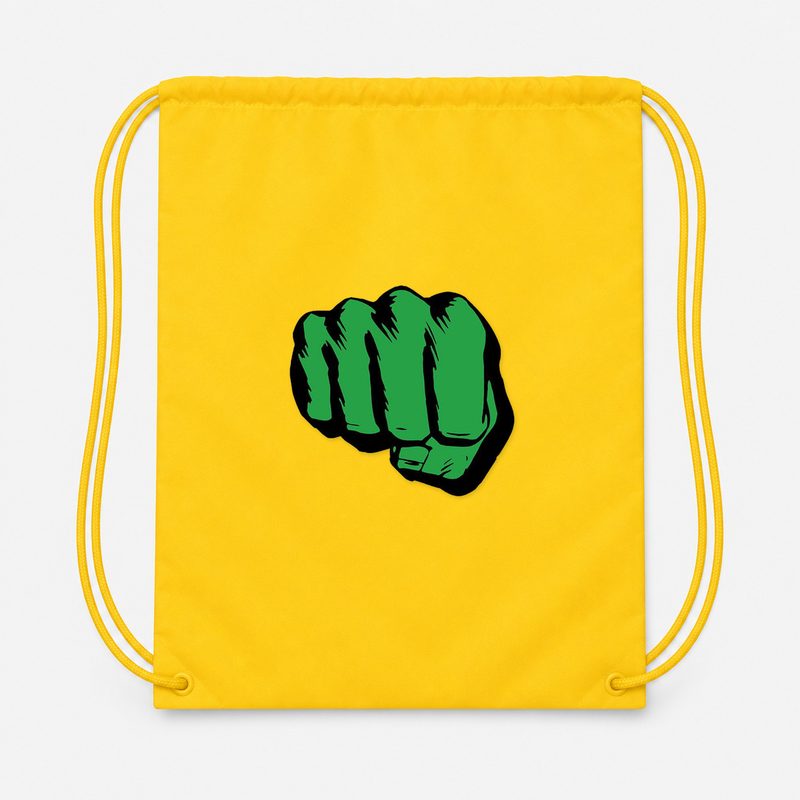 Hulk Punch Drawstring Bag - Yellow