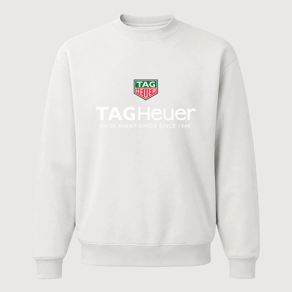 Men's TAG Heuer White Logo Crewneck Sweatshirt - White
