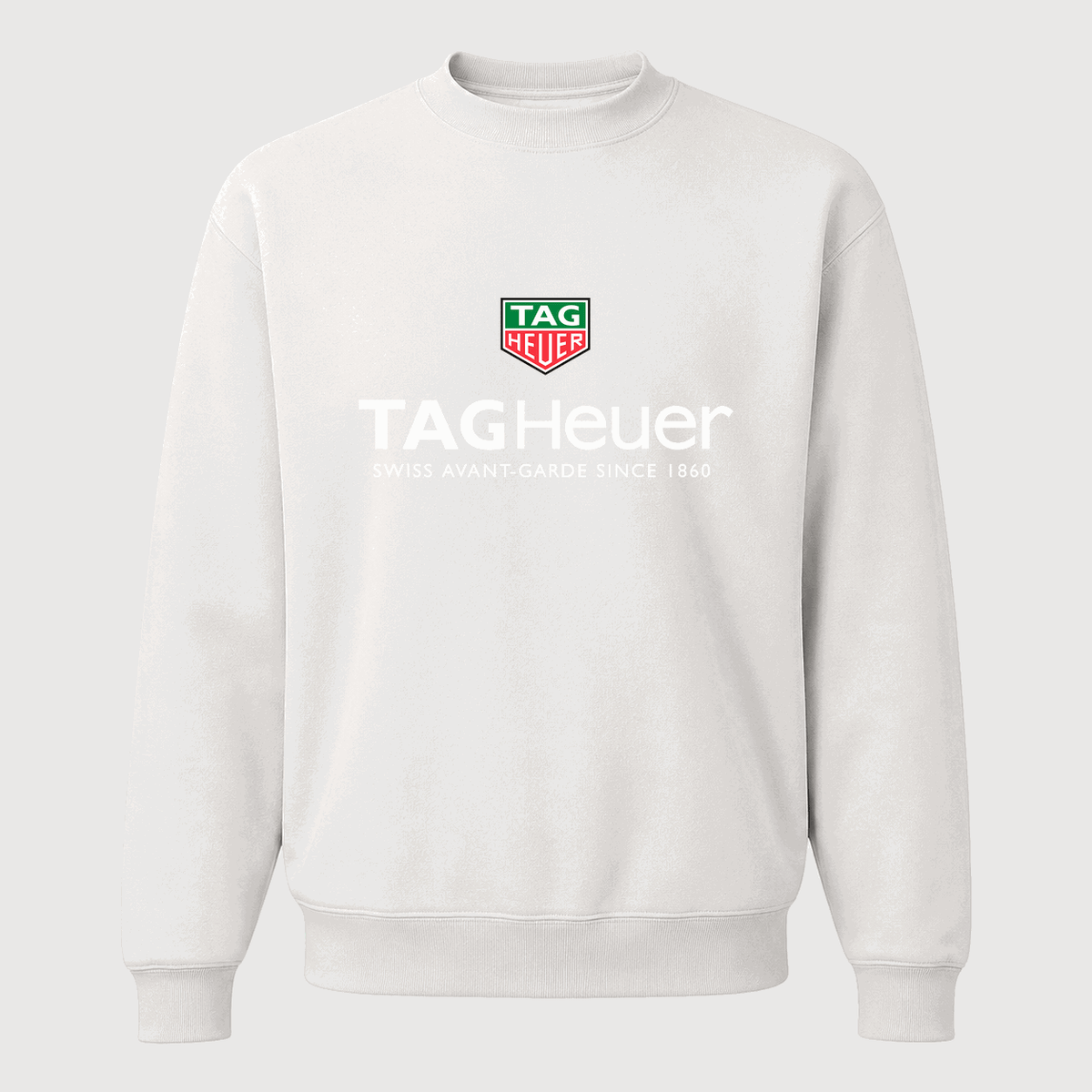 Men's TAG Heuer White Logo Crewneck Sweatshirt - White